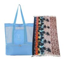 Cooler Bolsa Praia Passeio + Canga Estampas Sortidas