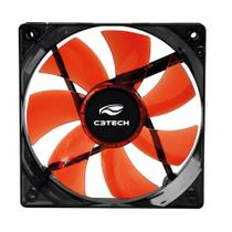 Cooler C3Tech Para Gabinete F7-L50Rd 3 Pinos Vermelho