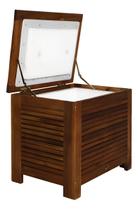 Cooler Caixa Termica Box Madeira 42x57x50cm - Outdoor - Marrom