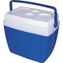 Cooler caixa termica de 26 litros com porta copos azul