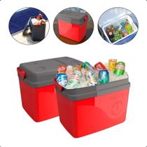Cooler Caixa Térmica Unitermi C/ Alça Porta Copos 30 Litros Capacidade 45 Latas Trava de Segurança