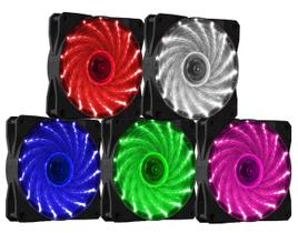 Cooler Fan 120mm 12cm 15 Leds Vermelho Azul Verde Branco Rosa
