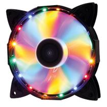 Cooler Fan 16 Leds 4 Cores 120x120x25mm OEX Game F30 Preto