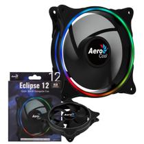 Cooler Fan Aerocool Eclipse 12 Para Gabinete Ring Lighting Led Rgb Com ASUS AURA Sync, MSI Sync e Gigabyte RGB Fusion 120mm 12V