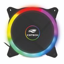 Cooler Fan C3Tech, 120mm, LED de 5 Cores, Preto - F7-L120M - C3 tech