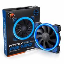 Cooler Fan Cougar Vortex FB120 LED Azul 120mm 1200RPM Rolamento Hidráulico 33 LEDs Ventoinha Gabinete PC Gamer
