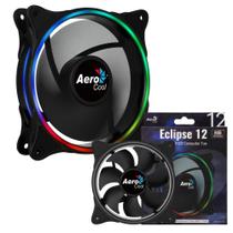 Cooler Fan Eclipse 12 Para Gabinete Gamer Aerocool Com Iluminação Led Rgb 120X120mm 12V MSI Mystic Light Sync Cooler Fan Eclipse 12 Para Gabinete Gamer Aerocool Com Iluminação Led Rgb 120X120mm 12V MSI Mystic Light Sync