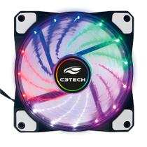 Cooler Fan F9-L110M Multicores Gaming, Com LED 120mm, C3Tech - Preto