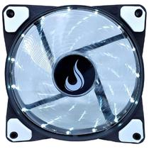 Cooler Fan Led Branco 120x120x25 Risemode Wind W1 Silencioso 3 Pino ou Molex 1500 Rpm