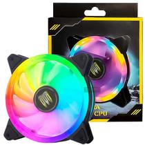 Cooler FAN LED RGB 12V Ventoinha Para Gabinete e Cpu Gamer 120mm / 12cm De 1500 rpm, Conector 3 Pinos + 4 Pinos MOLEX