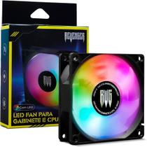 Cooler FAN LED RGB 12V Ventoinha Para Gabinete e Cpu Gamer 80mm / 8cm - Computador - PC