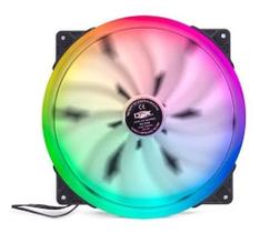 Cooler-fan Rgb 32-led Gamer C/ Controle 20x20cm Dex Dx-20w
