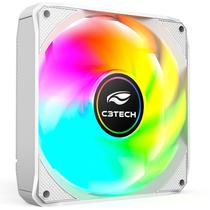 Cooler Fan RGB C3Tech F9-L180WHM, 120mm, 1200 RPM, 9 Lâminas, Molex 4 Pinos, Silencioso - Branco Cooler Fan RGB C3Tech F9-L180WHM, 120mm, 1200 RPM, 9 Lâminas, Molex 4 Pinos, Silencioso - Branco