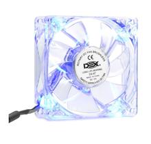 Cooler Fan Transparente 80mm LED 12v Molex 3 Pinos DEX Cor a Escolher