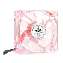 Cooler Fan Transparente 80mm LED 12v Molex 3 Pinos DEX Cor a Escolher