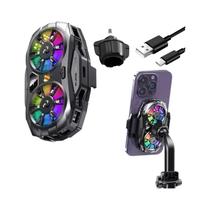 Cooler Magnético Universal Portátil Para Telefone Com Display Digital E Luzes RGB Ventilador Potente