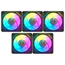 Cooler para Gabinete Kit 5 Unidades Inf24t Pwm 120mm Argb Preto Darkflash Cooler para Gabinete Kit 5 Unidades Inf24t Pwm 120mm Argb Preto Darkflash