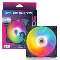 Cooler Para Gabinete Round5 Cyclone Forward 120mm Com LED Rainbow Pwm Preto Cooler Para Gabinete Round5 Cyclone Forward 120mm Com LED Rainbow Pwm Preto