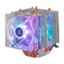 Cooler Pc -Fan Duplo Gamer 6 LEDS ARGB pata CPU Universal para processador INTELe AMD - Dex
