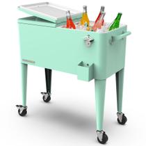Cooler Permasteel Classic 80Qt para Patio Exterior con Ruedas y Color Menta