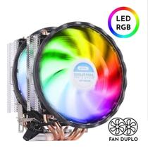 Cooler Processador Duplo Fan 120mm Led Rgb Cpu Intel 120w