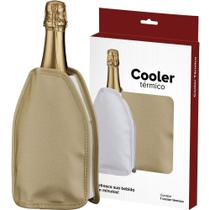 Cooler Térmico com Gel Dourado Brasil do Vinho - Ideal p/ garrafa de Espumante ou Vinho