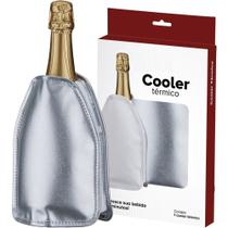 Cooler Térmico com Gel Prata Brasil do Vinho - Ideal p/ garrafa de Espumante ou Vinho