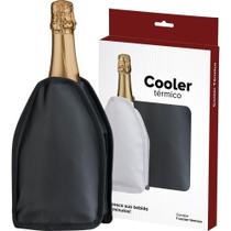 Cooler Térmico com Gel Preto Brasil do Vinho - Ideal p/ garrafa de Espumante ou Vinho