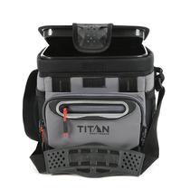 Cooler Titan Deep Freeze 9 latas de pele de tubarão cinza sem zíper