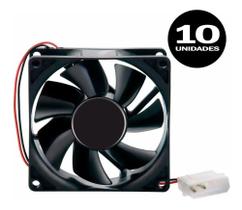 Cooler Ventilador Ventoinha 80x80x25mm 12v (kit 10 Pçs) - Dex Cooler Ventilador Ventoinha 80x80x25mm 12v (kit 10 Pçs) - Dex