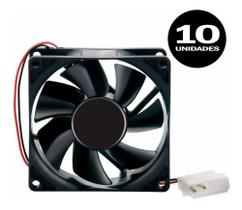 Cooler Ventilador Ventoinha 80x80x25mm 12v (kit 10 Pçs) - Dex