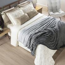 Coordenado Cobre Leito e Cobertor Fluflu Queen Ultrasoft Alto Relevo Dupla Face - Cinza - 100% Poliéster Coordenado Cobre Leito e Cobertor Fluflu Queen Ultrasoft Alto Relevo Dupla Face - Cinza - 100% Poliéster
