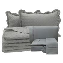 Coordenado Cobre Leito King E Lençol Diplomata 7 Peças Cinza Coordenado Cobre Leito King E Lençol Diplomata 7 Peças Cinza