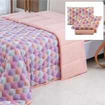 Coordenado Edredom E Lençol King Sonho Bom Em Malha 5 Peças