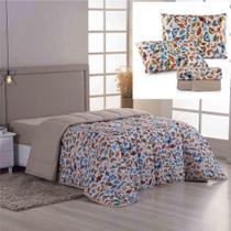 Coordenado Edredom E Lençol King Sonho Bom Em Malha 5 Peças