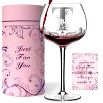 Copa de vino Gumry personalizada con monograma letra T 470 ml Copa de vino Gumry personalizada con monograma letra T 470 ml