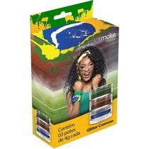 Copa Do Mundo Pintura Facial Gliter Az/vd/am Kit.c/03 Copa Do Mundo Pintura Facial Gliter Az/vd/am Kit.c/03