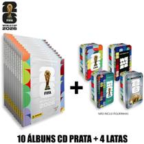Copa Panini 2026 álbum Capa Dura PRATA+4 Latas Classic Caixa com 10 Copa Panini 2026 álbum Capa Dura PRATA+4 Latas Classic Caixa com 10