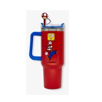 Copão Garrafa Tumbler Com Canudo e Pingente Stitch Bob Esponja Hello Kitty Original Zona Criativa