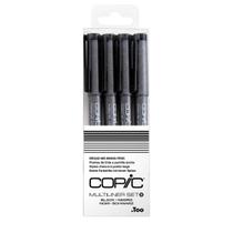Copic Multiliner - Estojo com 4 Canetas Broad (0,5 0,8 BF BM)