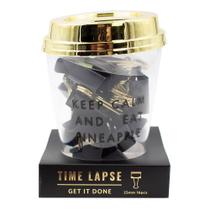 Copinho de Prendedor de Papel com Tampa Imantada Bee Unique Coleção Lapse Preto e Dourado