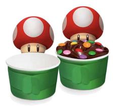 Copinho para doces com Cinta 100 Ml Festa Super Mario Bros 8 Uni Cromus - Inspire sua Festa Loja Copinho para doces com Cinta 100 Ml Festa Super Mario Bros 8 Uni Cromus - Inspire sua Festa Loja