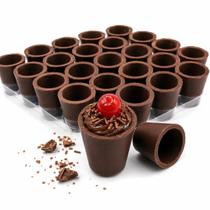 Copinhos de Chocolate Siareg 24 Unidades Para Licor Brigadeiro Mousse Doces Finos Recheios