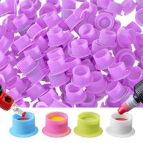 Copinhos de tinta para tatuagem OZER 200 peças roxos de silicone descartáveis Copinhos de tinta para tatuagem OZER 200 peças roxos de silicone descartáveis