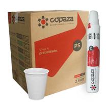 Copo 180ml descartável plástico c/2500 branco copaza