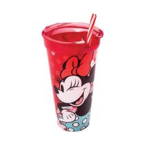 Copo 2 em 1 com canudo e compartimento 540ml Minnie Plasútil Copo 2 em 1 com canudo e compartimento 540ml Minnie Plasútil