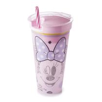 Copo 2 Em 1 Minnie Baby Rosa 540ml - Plasutil