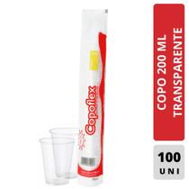 Copo 200 ml transparente ps descartável c/100 - copoflex