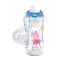Copo 300ml antivazamento nuk kiddy cup peppa pig azul bico resistente a mordidas