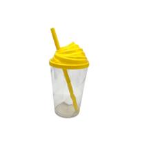 Copo 300ml Com Tampa E Canudo 10 Copos chantilly Completos